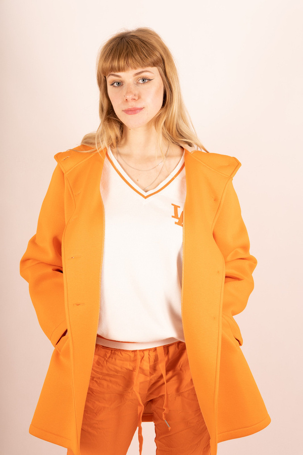 Płaszcz pomarańczowy z kapturem